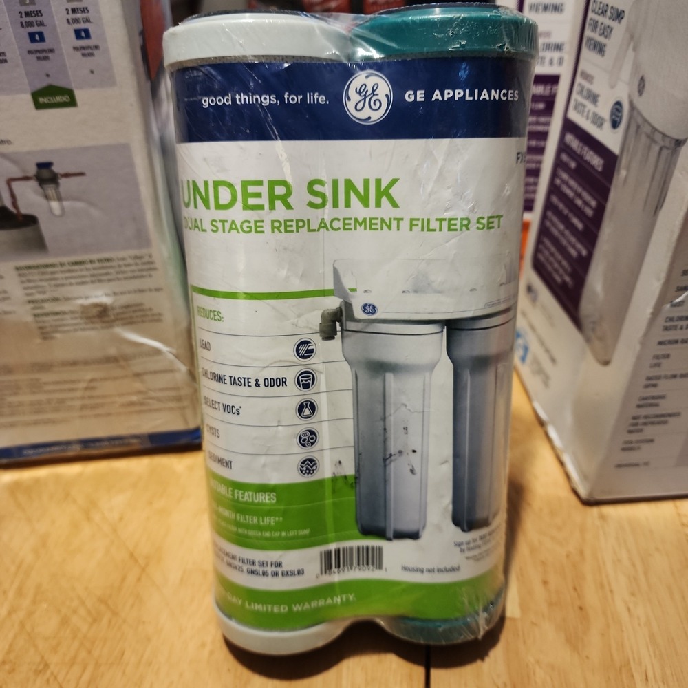 Genuine GE FXSVC Replacement Under Sink Dual Stage Drinking Water Filter Set NEW